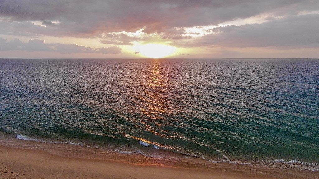 Sunset over the Andaman Sea at Natai Beach, Phang Nga