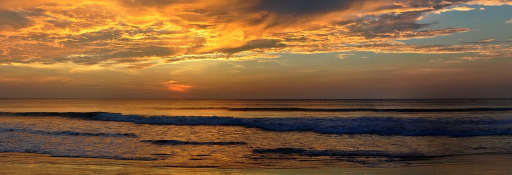 Sunset panorama over Natai Beach